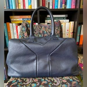 Authentic Yves Saint Laurent Easy Bag in Navy Blue - Very Good Used Condition